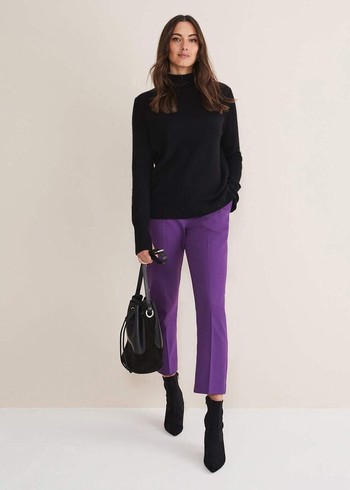 Phase Eight Julianna Cropped Straight Legs Trousers Purple Canada | KOAUFR-145